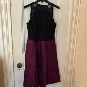 Maggie London Black and Purple Lace Dress
